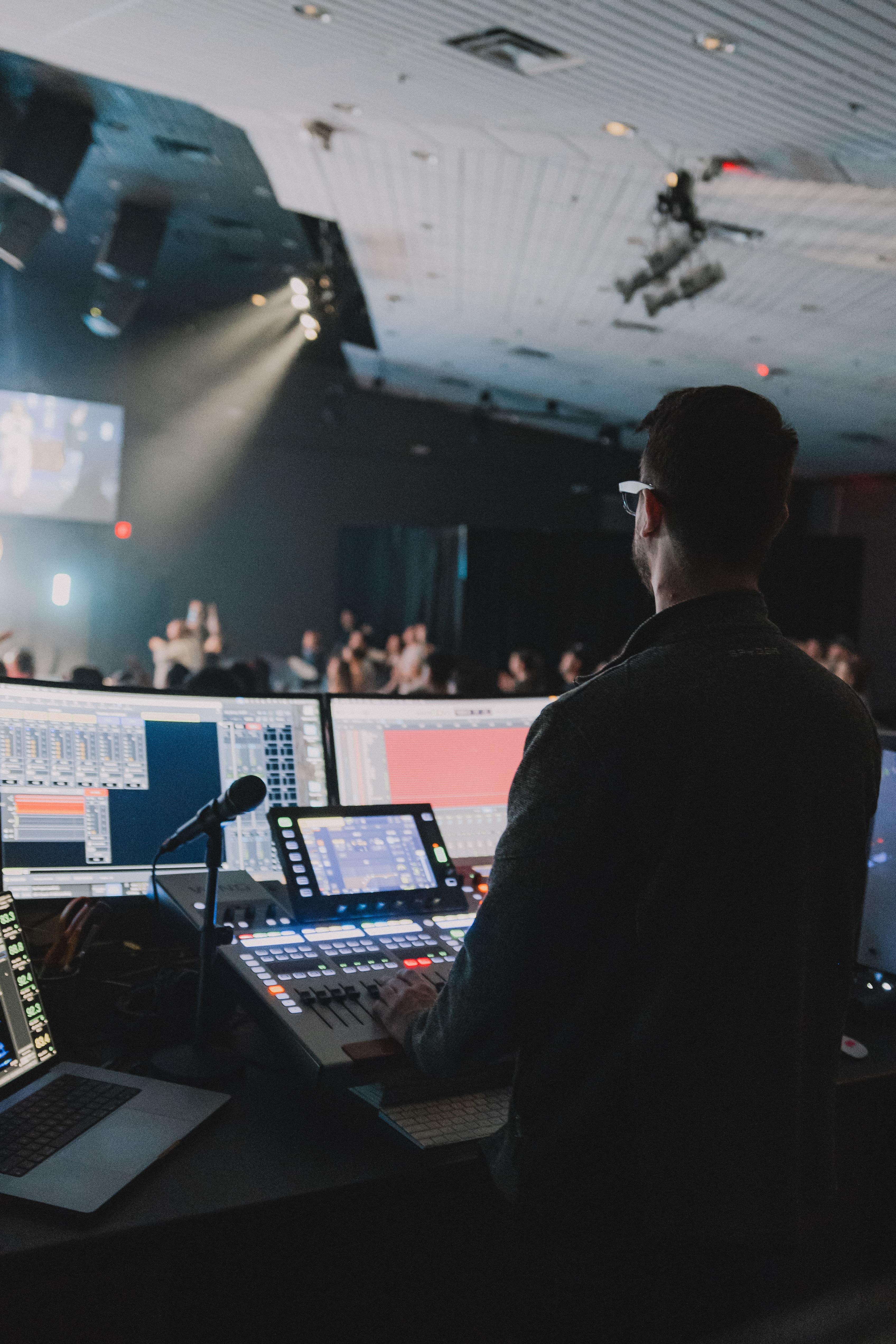Dan Johnson mixing live audio at a house of worship